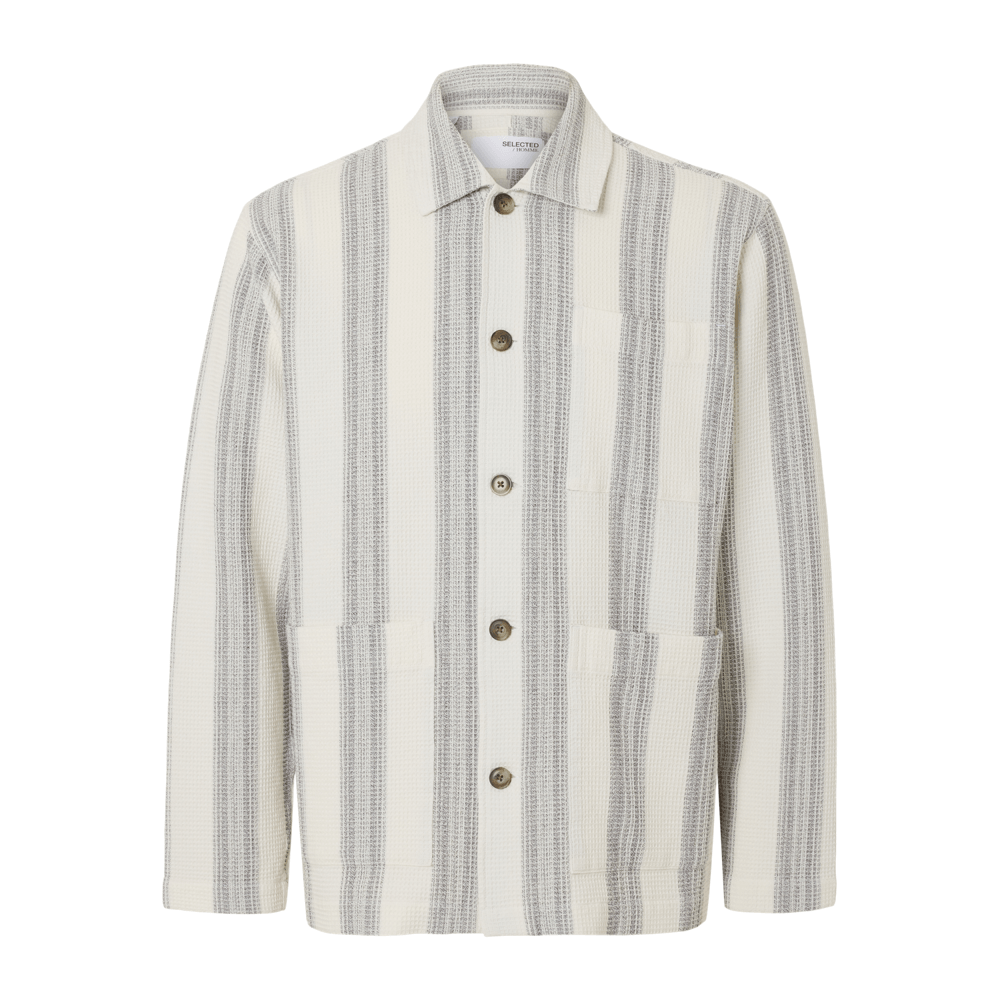 Selected Menswear Tony Waffle Stripe Overshirt